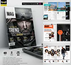 国外indesign模板－商业杂志(通用型/40页)：Magazine Template - InDesign 40 P